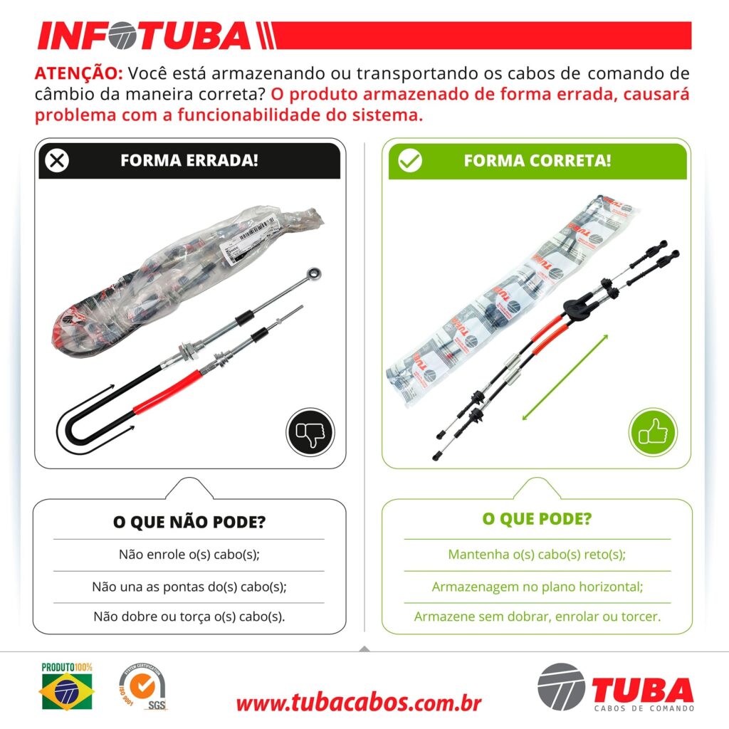 Armazenar e Transportar Cabos de Comando de Câmbio
